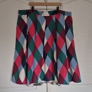 Torrid Multicolour Diamond Pleated A-Line Skirt